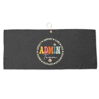 Retro School Secretary Admin Appreciation Week Admin Team Large Microfiber Waffle Golf Towel