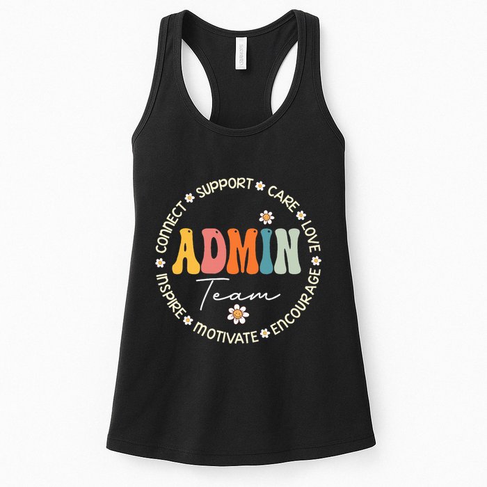 Retro School Secretary Admin Appreciation Week Admin Team Womens Tank Top