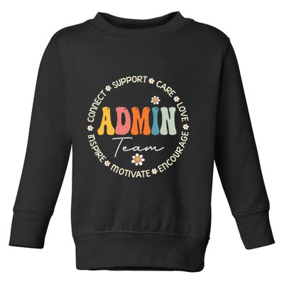 Retro School Secretary Admin Appreciation Week Admin Team Toddler Sweatshirt