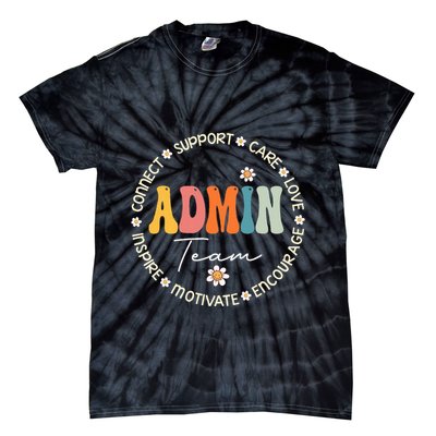 Retro School Secretary Admin Appreciation Week Admin Team Tie-Dye T-Shirt
