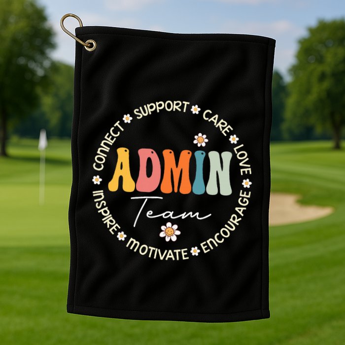 Retro School Secretary Admin Appreciation Week Admin Team Golf Towel