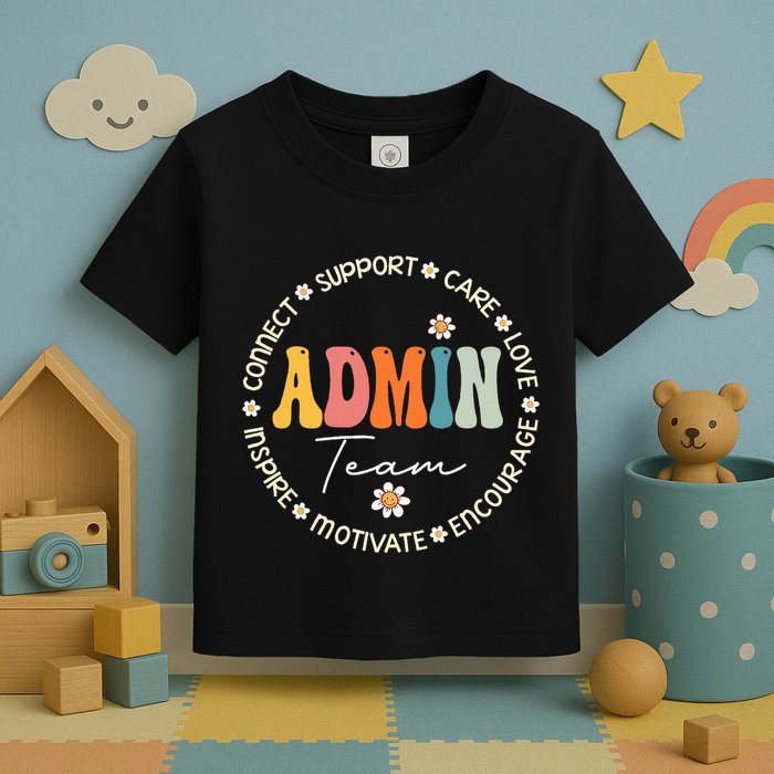 Retro School Secretary Admin Appreciation Week Admin Team Toddler T-Shirt
