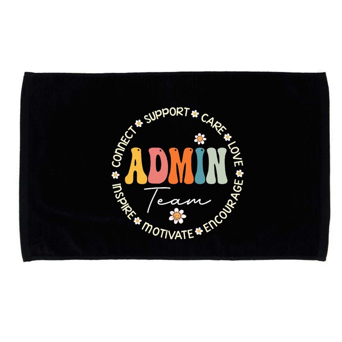 Retro School Secretary Admin Appreciation Week Admin Team Microfiber Hand Towel