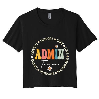 Retro School Secretary Admin Appreciation Week Admin Team Crop Top