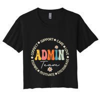Retro School Secretary Admin Appreciation Week Admin Team Crop Top