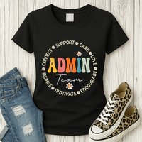 Retro School Secretary Admin Appreciation Week Admin Team Womens T-Shirt