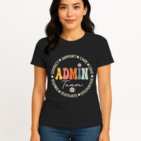 Retro School Secretary Admin Appreciation Week Admin Team Womens T-Shirt