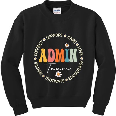 Retro School Secretary Admin Appreciation Week Admin Team Kids Sweatshirt