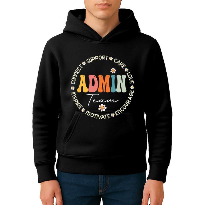 Retro School Secretary Admin Appreciation Week Admin Team Kids Hoodie