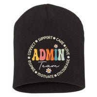 Retro School Secretary Admin Appreciation Week Admin Team Short Acrylic Beanie