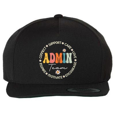 Retro School Secretary Admin Appreciation Week Admin Team Wool Snapback Cap