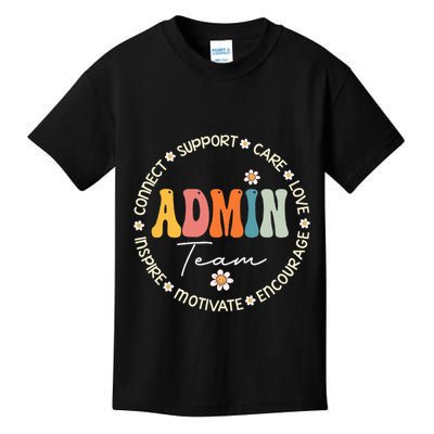Retro School Secretary Admin Appreciation Week Admin Team Kids T-Shirt