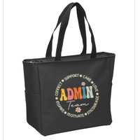 Retro School Secretary Admin Appreciation Week Admin Team Zip Tote Bag