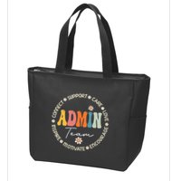 Retro School Secretary Admin Appreciation Week Admin Team Zip Tote Bag