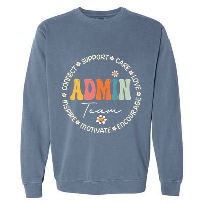 Retro School Secretary Admin Appreciation Week Admin Team Garment-Dyed Sweatshirt