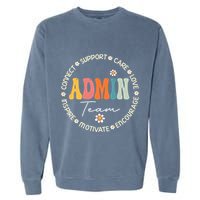 Retro School Secretary Admin Appreciation Week Admin Team Garment-Dyed Sweatshirt