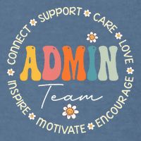 Retro School Secretary Admin Appreciation Week Admin Team Garment-Dyed Sweatshirt