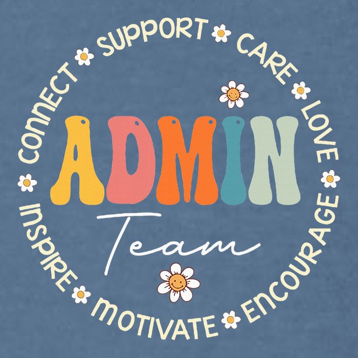 Retro School Secretary Admin Appreciation Week Admin Team Garment-Dyed Sweatshirt