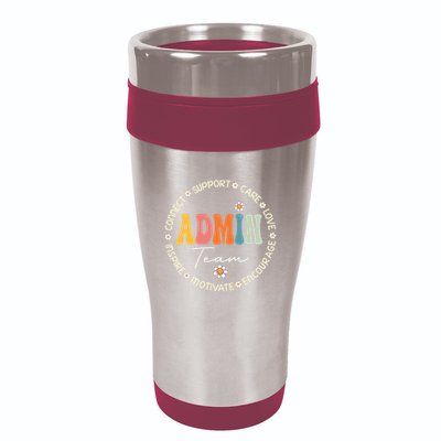Retro School Secretary Admin Appreciation Week Admin Team 16oz Travel Tumbler