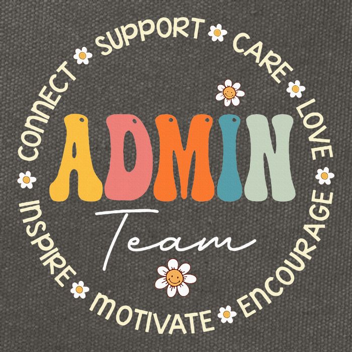 Retro School Secretary Admin Appreciation Week Admin Team Cotton Canvas Backpack