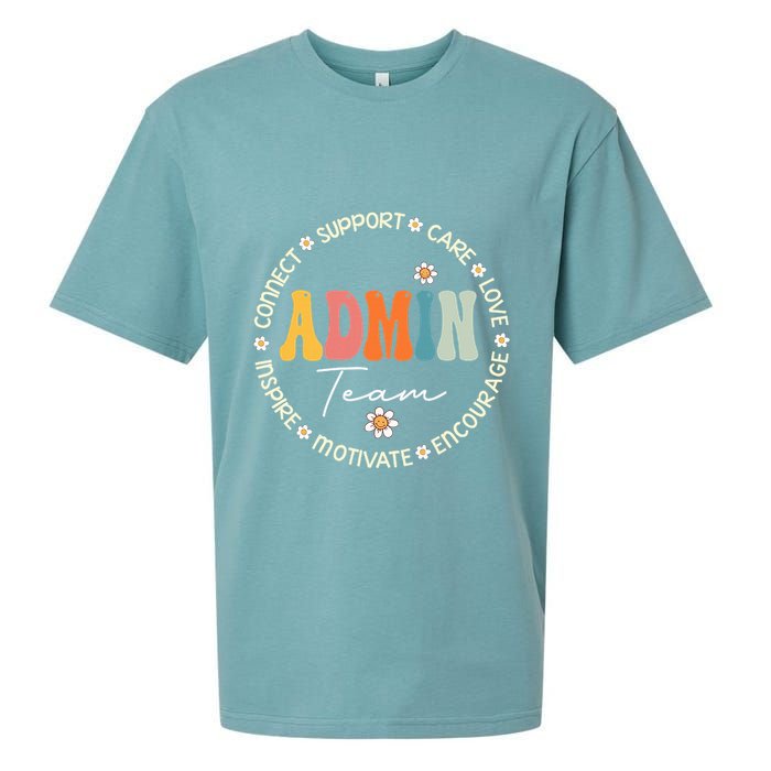 Retro School Secretary Admin Appreciation Week Admin Team Sueded Cloud Jersey T-Shirt