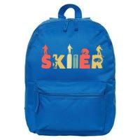 Retro Snow Skiing Ski Sports Great Gift Vintage Skiier Snow Skiing Gift 16 in Basic Backpack