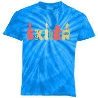 Retro Snow Skiing Ski Sports Great Gift Vintage Skiier Snow Skiing Gift Kids Tie-Dye T-Shirt