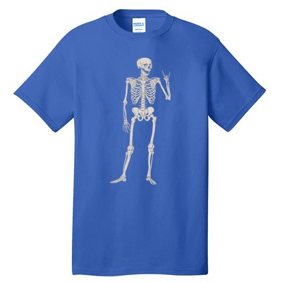 Rocker Skull Skeleton Hand Rock On Costume Funny Halloween Great Gift Tall T-Shirt