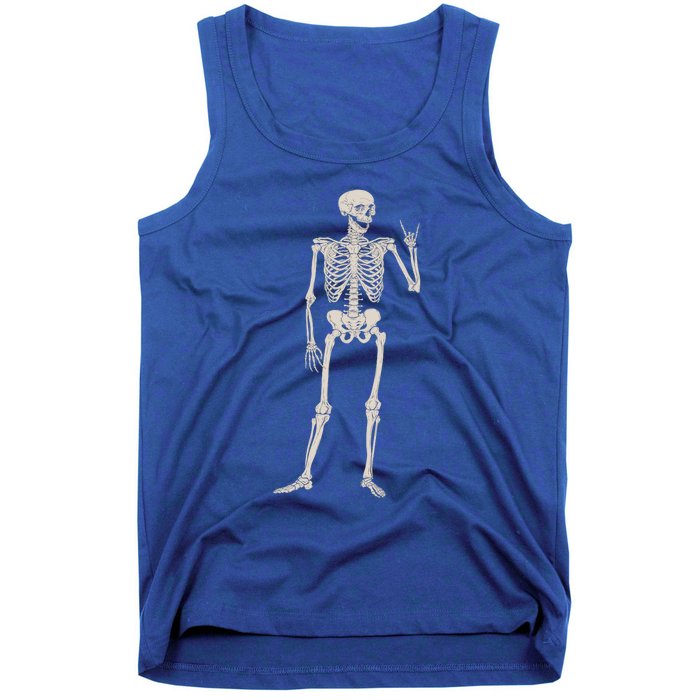 Rocker Skull Skeleton Hand Rock On Costume Funny Halloween Great Gift Tank Top