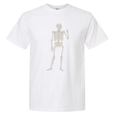 Rocker Skull Skeleton Hand Rock On Costume Funny Halloween Great Gift Garment-Dyed Heavyweight T-Shirt