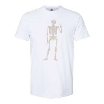 Rocker Skull Skeleton Hand Rock On Costume Funny Halloween Great Gift Softstyle CVC T-Shirt