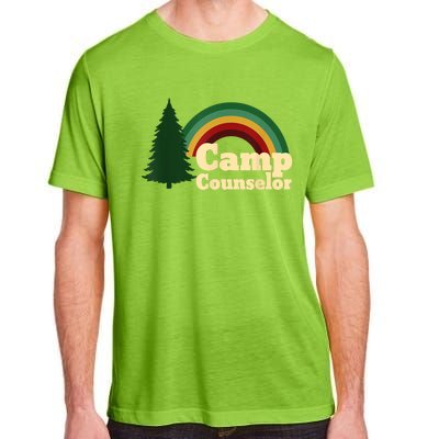 Retro Summer Staff Rainbow Camp Counselor Pine Tree Gift Adult ChromaSoft Performance T-Shirt