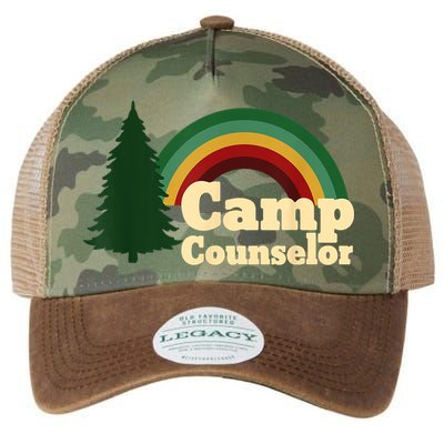 Retro Summer Staff Rainbow Camp Counselor Pine Tree Gift Legacy Tie Dye Trucker Hat