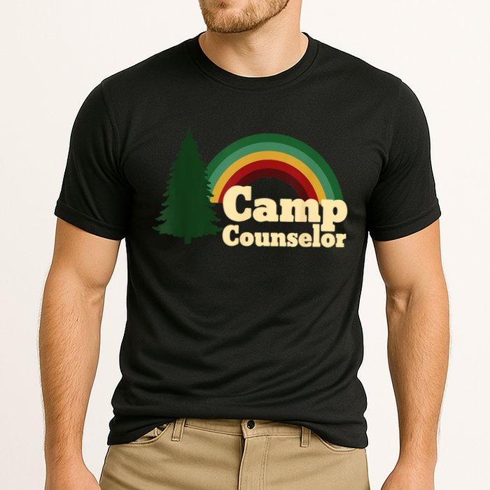Retro Summer Staff Rainbow Camp Counselor Pine Tree Gift Cooling Performance Crew T-Shirt