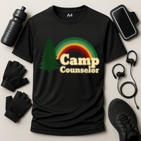 Retro Summer Staff Rainbow Camp Counselor Pine Tree Gift Cooling Performance Crew T-Shirt