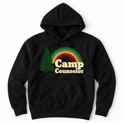 Retro Summer Staff Rainbow Camp Counselor Pine Tree Gift Hoodie
