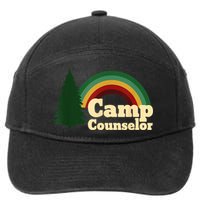 Retro Summer Staff Rainbow Camp Counselor Pine Tree Gift 7-Panel Snapback Hat