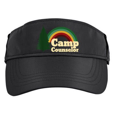 Retro Summer Staff Rainbow Camp Counselor Pine Tree Gift Adult Drive Performance Visor
