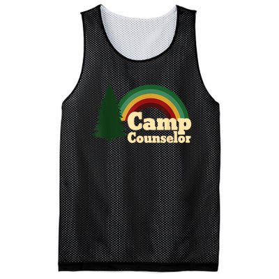 Retro Summer Staff Rainbow Camp Counselor Pine Tree Gift Mesh Reversible Basketball Jersey Tank