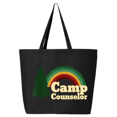 Retro Summer Staff Rainbow Camp Counselor Pine Tree Gift 25L Jumbo Tote