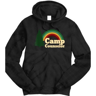 Retro Summer Staff Rainbow Camp Counselor Pine Tree Gift Tie Dye Hoodie