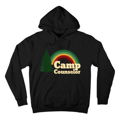 Retro Summer Staff Rainbow Camp Counselor Pine Tree Gift Tall Hoodie