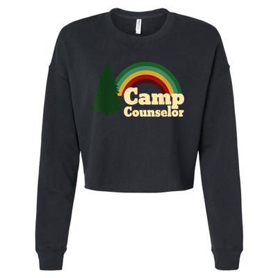 Retro Summer Staff Rainbow Camp Counselor Pine Tree Gift Cropped Pullover Crew