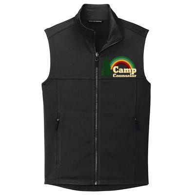 Retro Summer Staff Rainbow Camp Counselor Pine Tree Gift Collective Smooth Fleece Vest