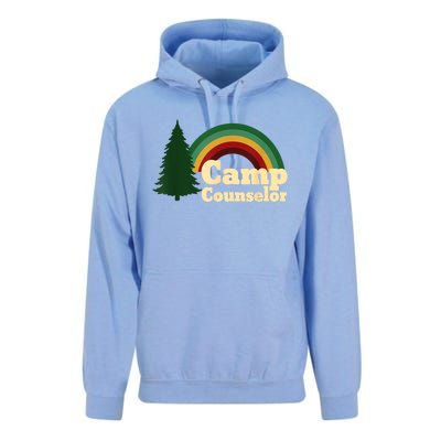 Retro Summer Staff Rainbow Camp Counselor Pine Tree Gift Unisex Surf Hoodie