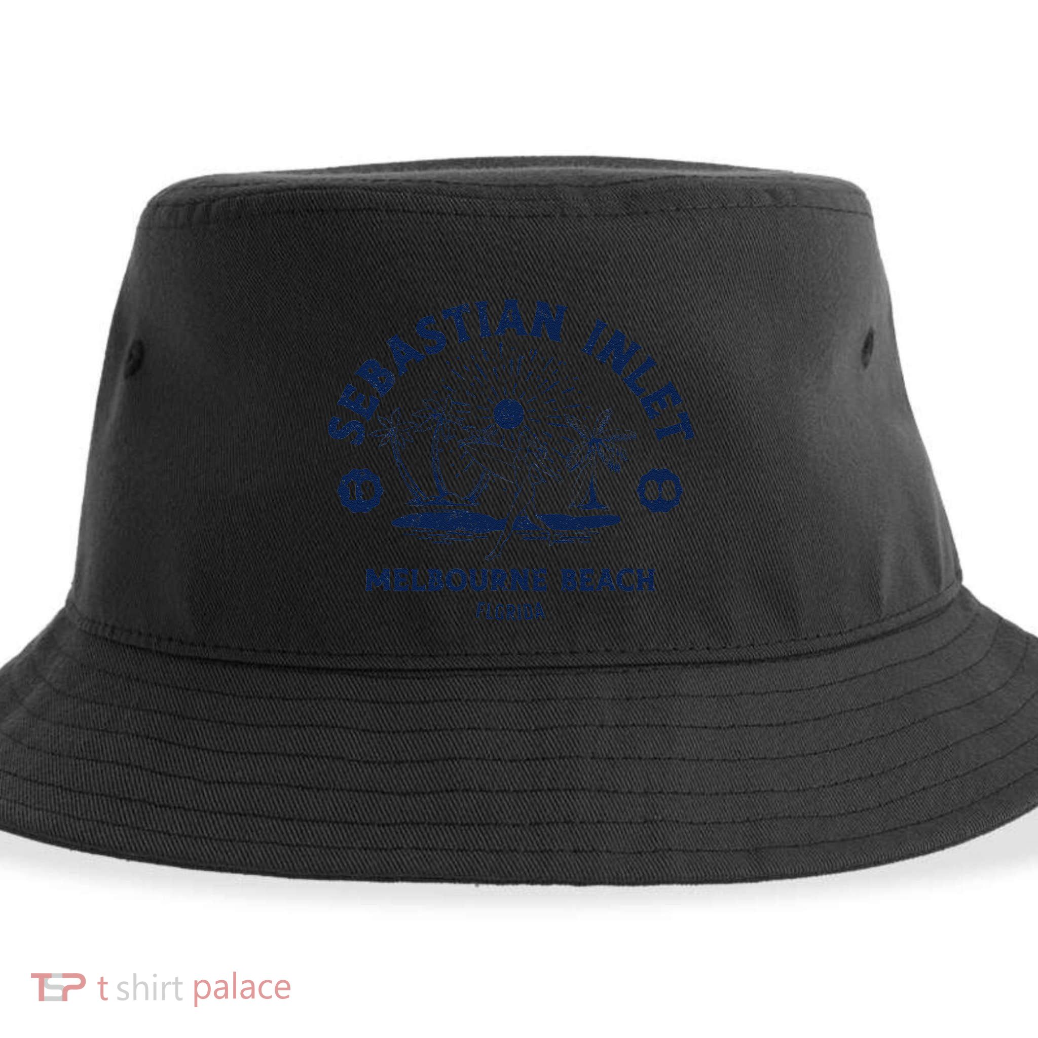 Retro Surfing Sebastian Inlet Melbourne Beach Florida Surf Sustainable Bucket Hat
