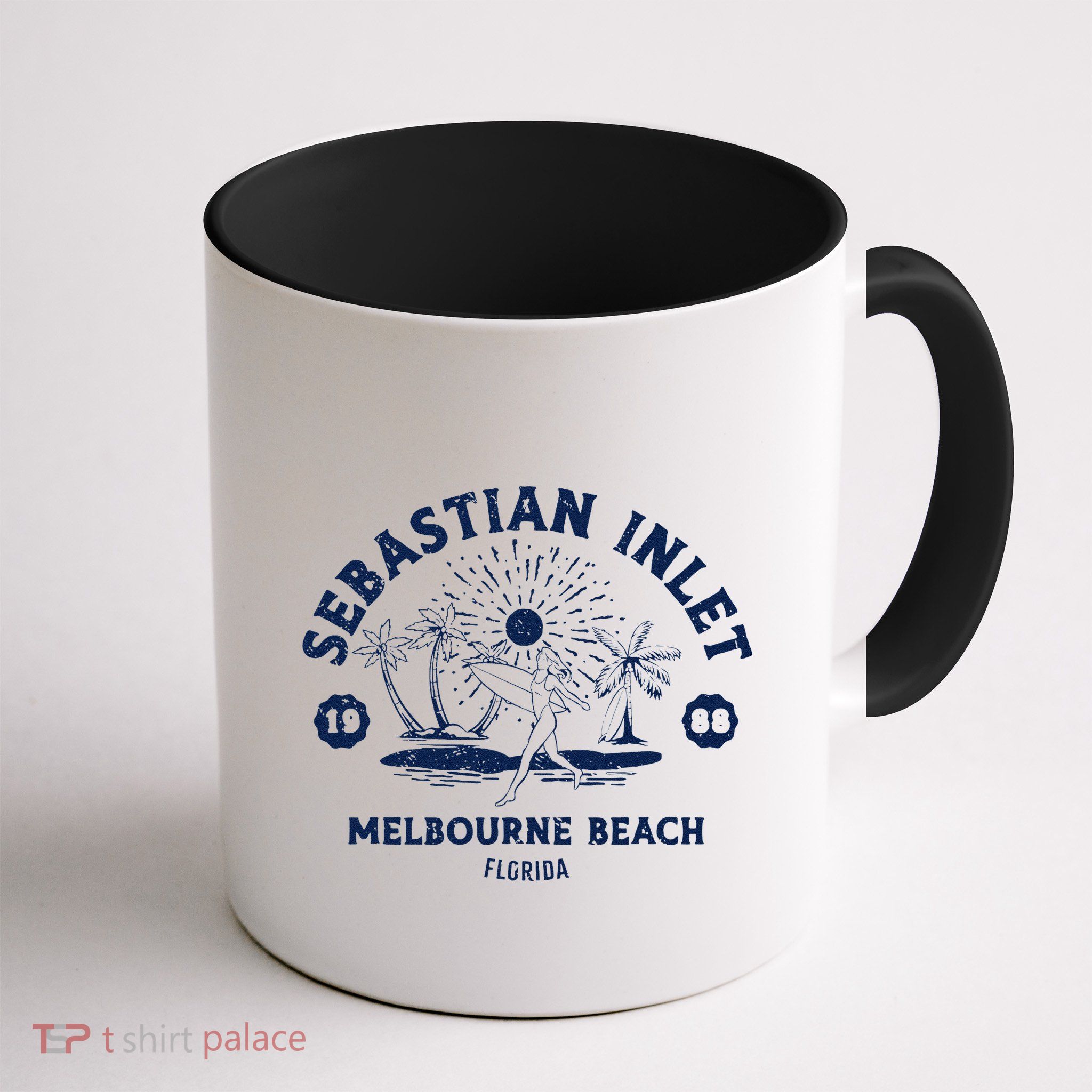 Retro Surfing Sebastian Inlet Melbourne Beach Florida Surf Mug