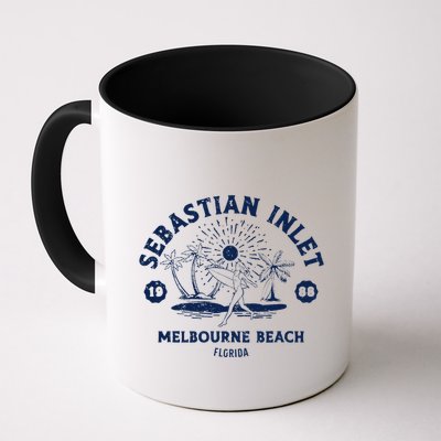 Retro Surfing Sebastian Inlet Melbourne Beach Florida Surf Mug