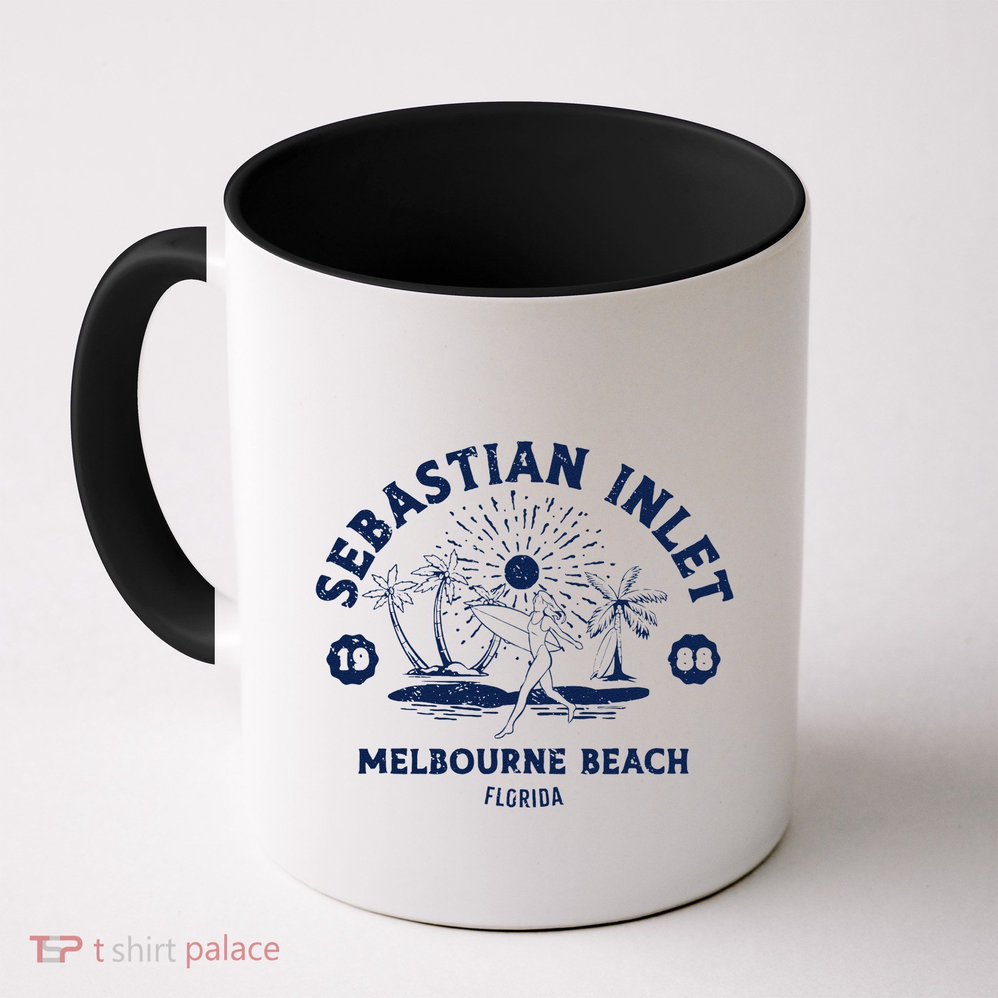 Retro Surfing Sebastian Inlet Melbourne Beach Florida Surf Mug
