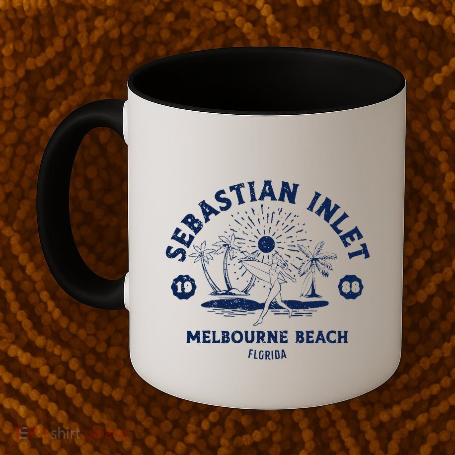 Retro Surfing Sebastian Inlet Melbourne Beach Florida Surf Mug
